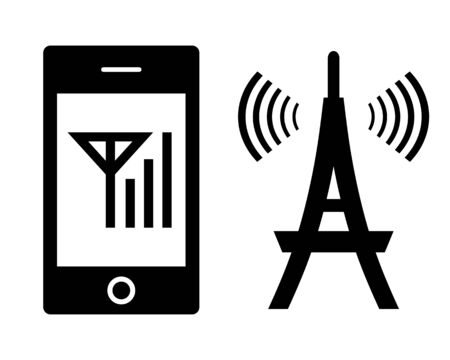 Radio wave of smart phoneの写真素材