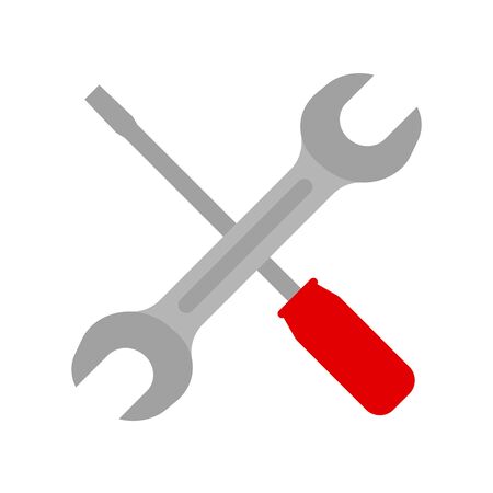 Wrench and a screwdriverの写真素材
