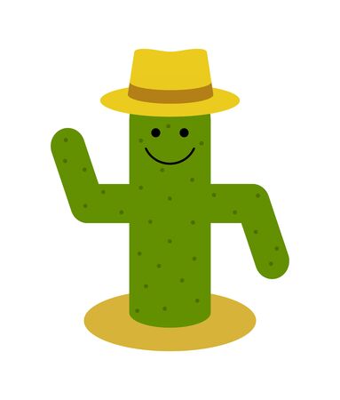 A cactus with a hat on it.の写真素材