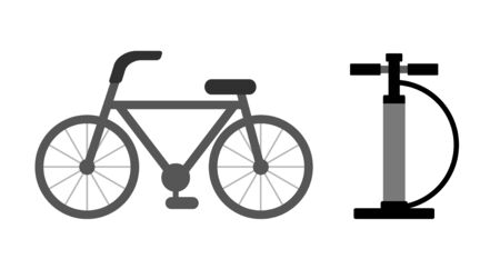 Bicycle and an air pumpの写真素材