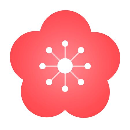 Icon of a pink plumの写真素材