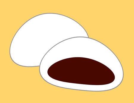 Bun stuffed with sweet beans jamの写真素材