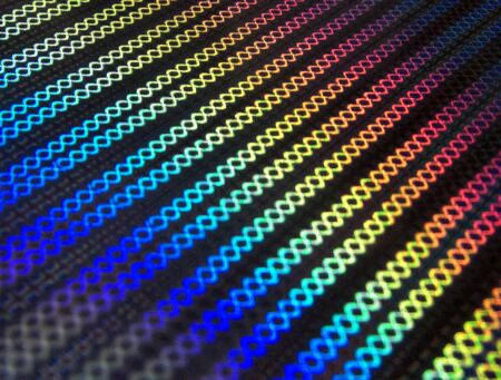 There are some colorful spiral laser beamsの写真素材