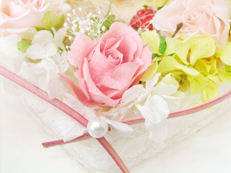 Beautifully arranged and decorated with flowersの写真素材