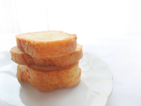 Rusk is on the plateの写真素材