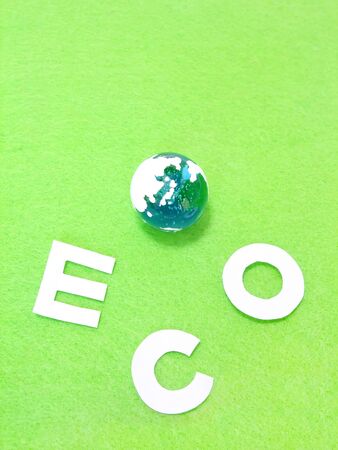 Glass Earth and ECO charactersの写真素材