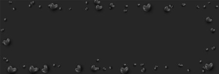 Background with black hearts and round beadsのイラスト素材
