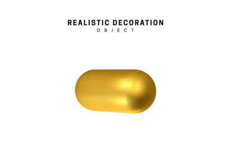 3d objects realistic metallic gold color. Geometric elements isolated on white background. Geometry shapes. vector illustrationのイラスト素材