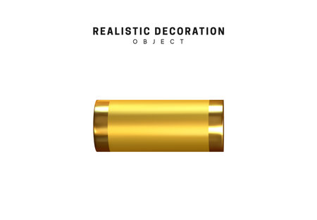 3d objects realistic metallic gold color. Geometric elements isolated on white background. Geometry shapes. vector illustrationのイラスト素材