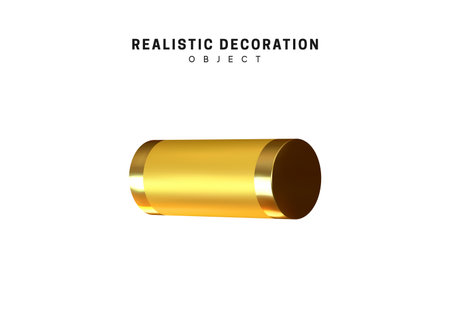 3d objects realistic metallic gold color. Geometric elements isolated on white background. Geometry shapes. vector illustrationのイラスト素材