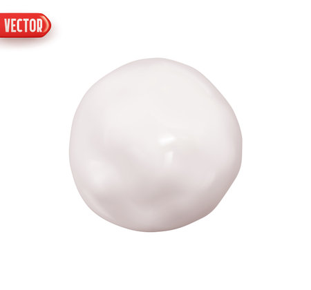 Snow globe. Snowball Realistic 3d design In plastic cartoon style. Icon isolated white ball. Vector illustrationのイラスト素材