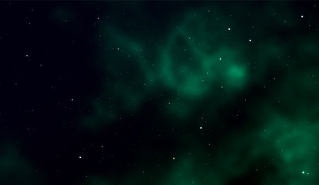 Space background Fantastic outer view with realistic bright stars and cluster of gas clouds. Universe with nebulae, galaxies and star clusters. Infinite cosmic open spaces. Vector illustrationのイラスト素材