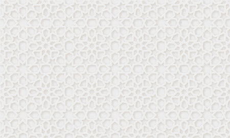 Arabic pattern background. Islamic ornament vector. Geometric 3d shape. Texture arabian traditional motifのイラスト素材