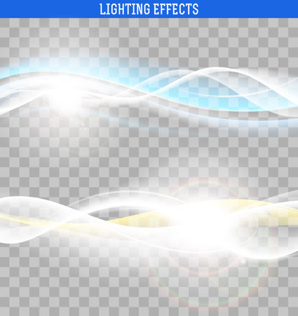 Bright abstract waves. Abstract waves isolated with transparency. The effect of the wave. Design element.のイラスト素材