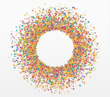 Colorful celebration background with confetti. Bubble for text.のイラスト素材