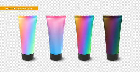 Vector Tube Cream or lotion, isolated Mock Up template.のイラスト素材