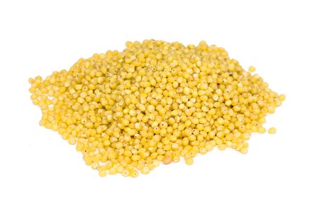 Yellow millet isolated on white