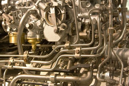 Metal industrial background with pipes