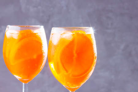 cocktail on gray background.の写真素材