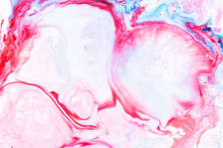 Fluid art. Abstract colorful background, wallpaper. Liquid marbling background. Mixed blue and light...