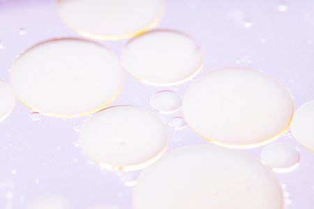 Oil drops in water. Abstract bubble background. Abstract fluid pattern. Copy space