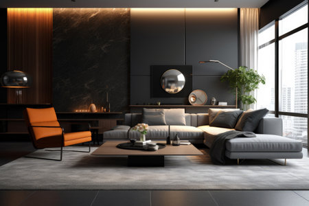 Contemporary Minimalist Interior with Modern Furnitureの素材