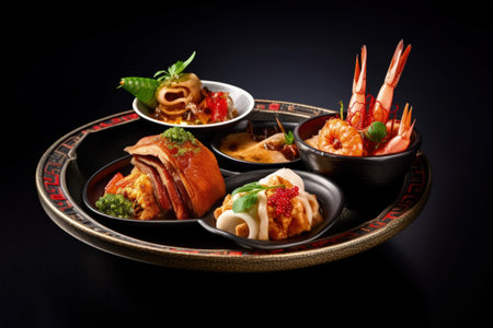 Fusion Cuisine: World of Flavors on One Plateの素材