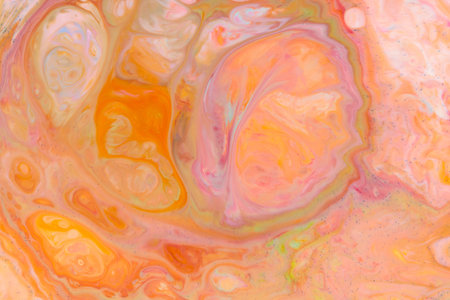 Creative Fluid Art with Multicolored Swirls. Abstract Liquid Colors Backgroundの写真素材