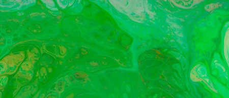 Abstract Green Background on Liquid. Trendy Colorful Backdropの写真素材