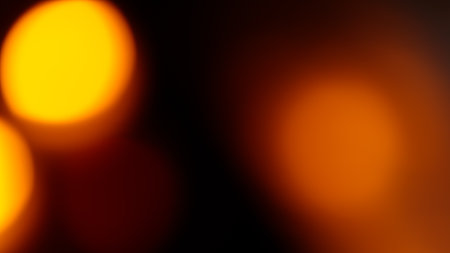 Abstract Bokeh Effect with Golden Lights, Christmas Light Backgroundの写真素材