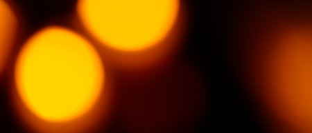 Abstract Bokeh Effect with Golden Lights, Christmas Light Backgroundの写真素材