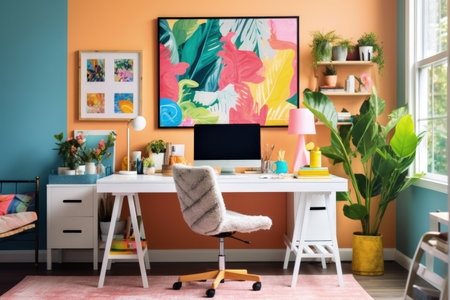 Dynamic and Vibrant Home Office Spaceの素材