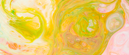 Colorful Fluid Art Marbling Background with Abstract Waves Effect