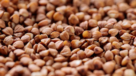 Buckwheat Groats Close Up, Macro Shotの写真素材