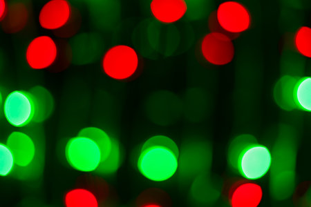 Christmas Holiday Festive Background with Bokeh Lightsの写真素材
