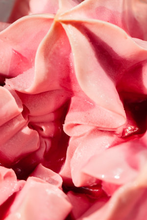 Frozen Strawberry Ice Cream Melting Under Summer Sunlight