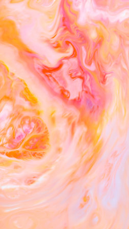 Blurry Glossy Abstract Ink Flow with Colorful Marbling for Mobileの写真素材