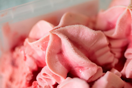 Melting Strawberry Ice Cream Close-Up Pink Summer Dessert
