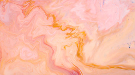 Soft Pink Orange Marble Abstract Background with Swirling Liquid Paint Texture Pattern