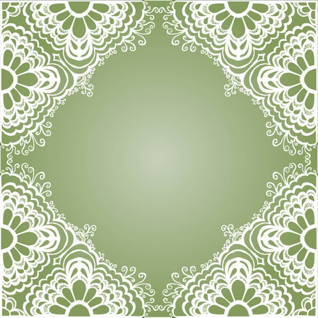 drawn by hand lace ornament, abstract background. Template wavy frame design for card - vectorのイラスト素材