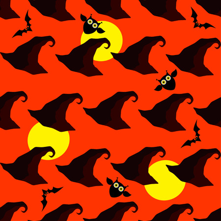 Seamless decorative vector background Happy Halloweenのイラスト素材
