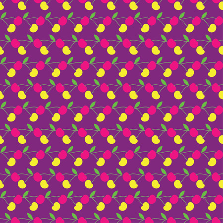 Seamless vector background with decorative cherries