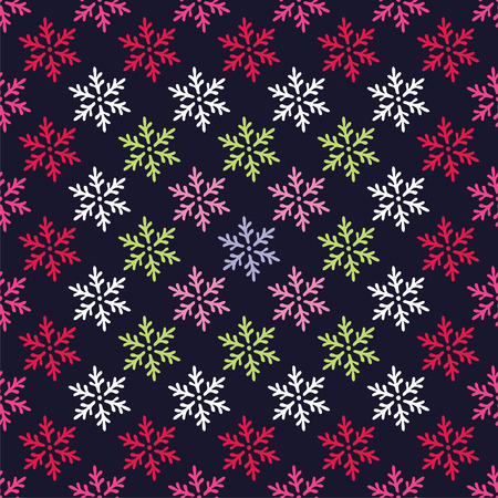 Seamless vector background with decorative snowflakes