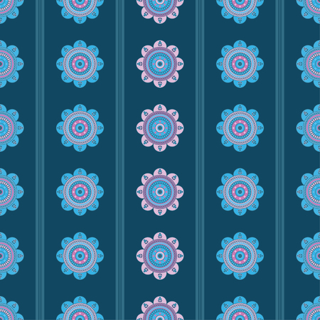 Seamless colorful vector background with decorative flowersのイラスト素材