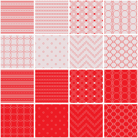 Set of sixteen seamless vector backgrounds with abstract geometric patternのイラスト素材