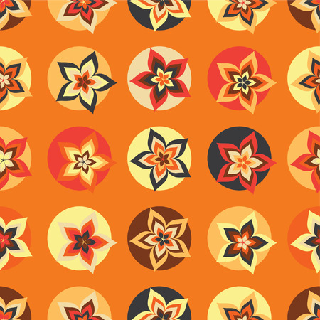 Seamless colorful vector background with decorative flowersのイラスト素材