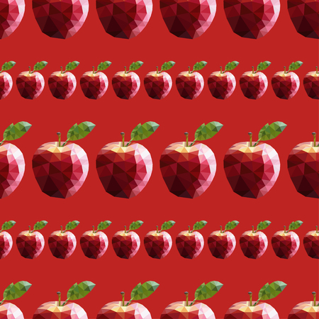 Seamless vector background with polygonal applesのイラスト素材