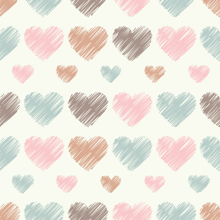 Seamless vector background with decorative hearts. Print. Cloth design, wallpaper.のイラスト素材