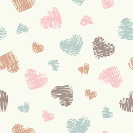 Seamless vector background with decorative hearts. Print. Cloth design, wallpaper.のイラスト素材