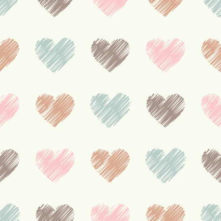 Seamless vector background with decorative hearts. Print. Cloth design, wallpaper.のイラスト素材